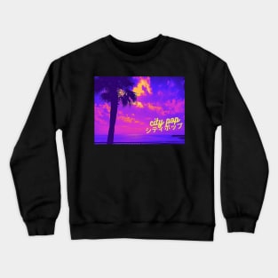 Retro City Pop Vaporwave Japanese Beach Crewneck Sweatshirt